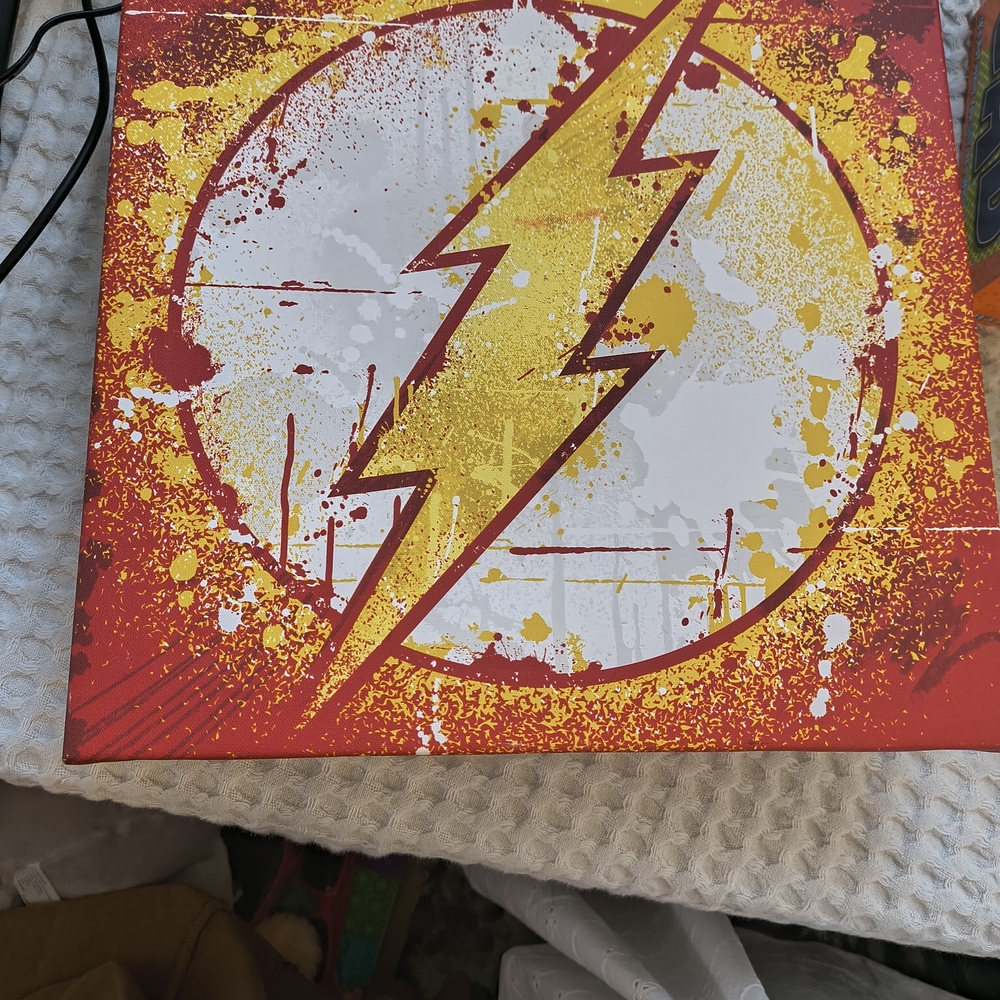 The Flash Lightning Bolt Canvas Wall Art – Red & Yellow Superhero Décor
